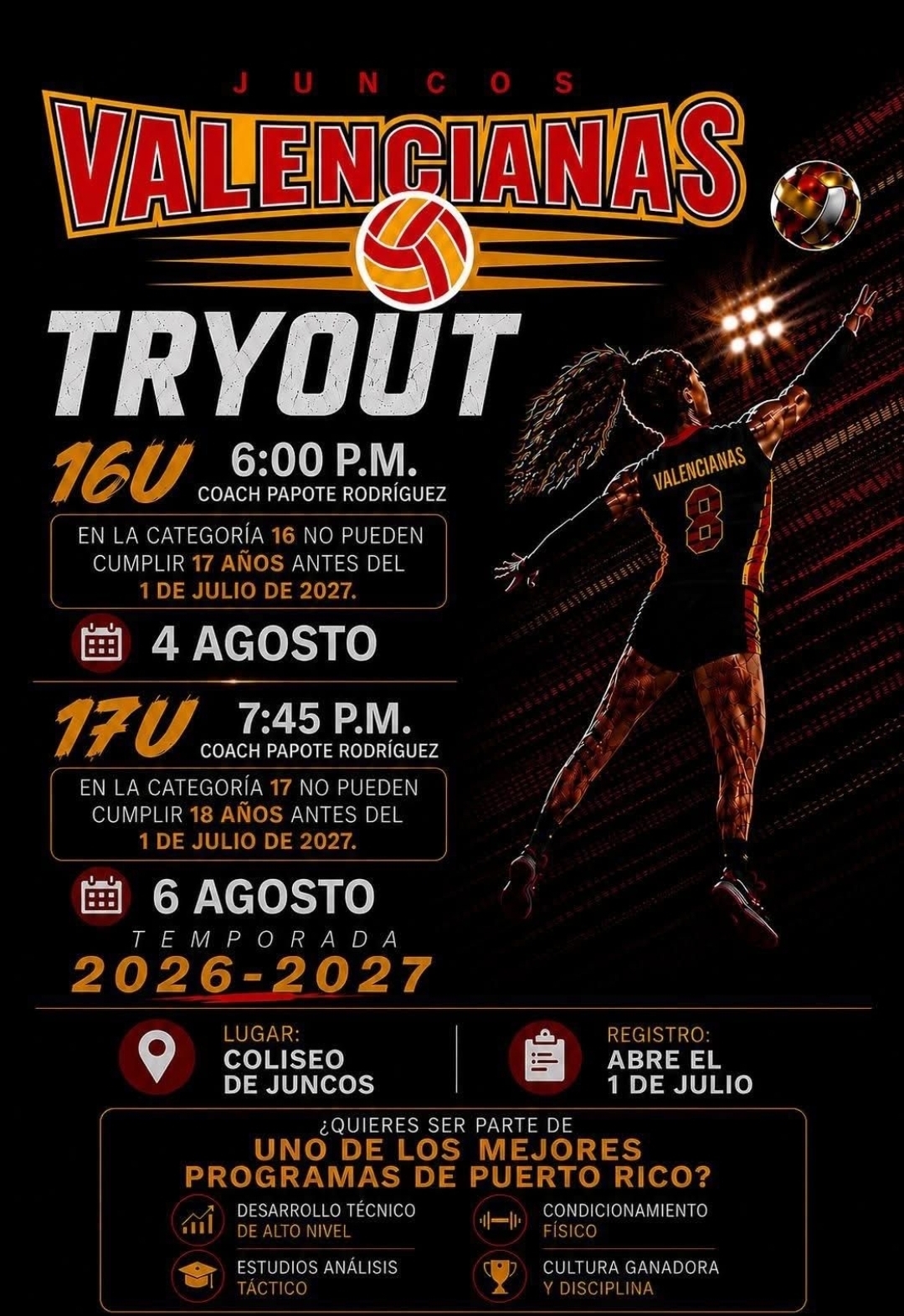 Tryout Valencianas 16U y 17U